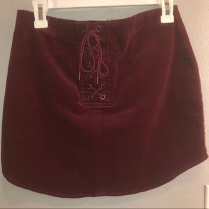 Lace Up Mini Skirt